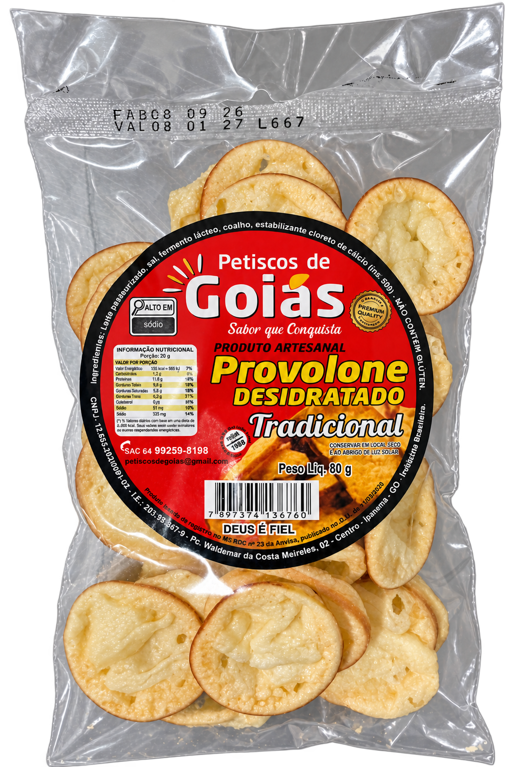 Provolone Desidratado Petiscos de Goiás